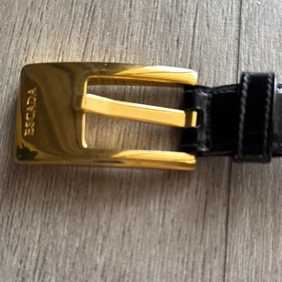 Prada | Accessories | Escada Gold Buckle Black Patent  display picture 3